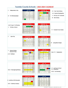 2023 2024 School Calendar Toombs County High School