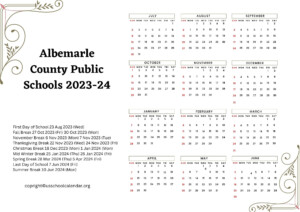 Albemarle County Public Schools Calendar Holidays 2023 2024