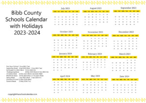 Bibb County Schools Calendar With Holidays 2023 2024