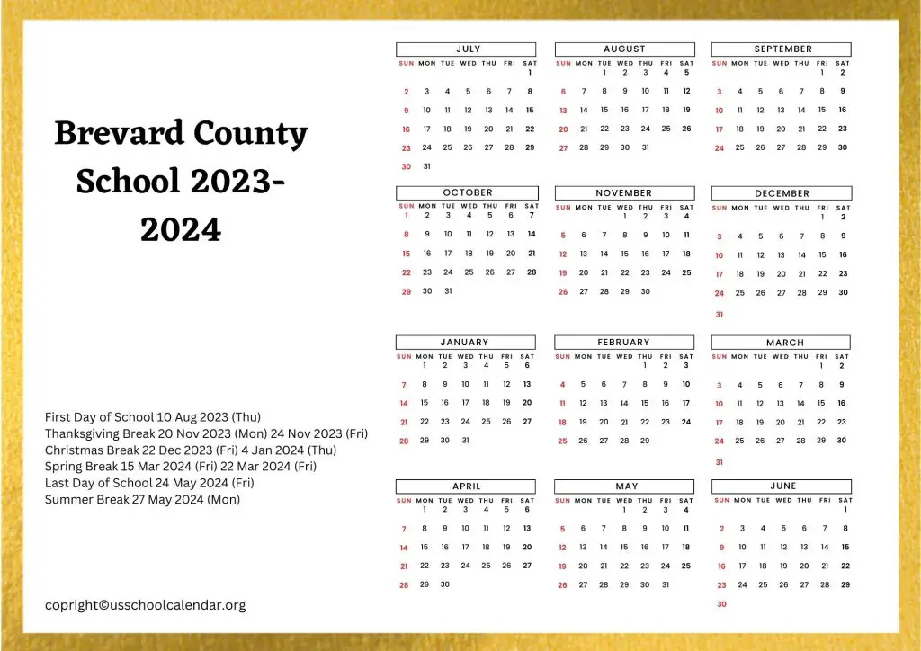 Brevard County School Calendar 2024 25 Loni Marcela