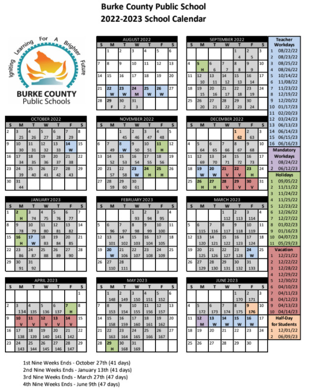 Burke County Public Schools Calendar 2023 School District Calendar