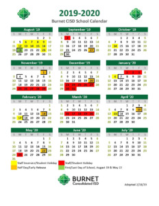 Burnet Cisd Calendar Customize And Print