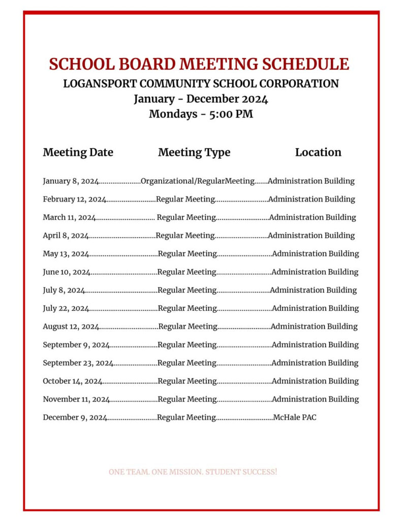 Calendar School Board 2024 Meetings Cass County Calendar