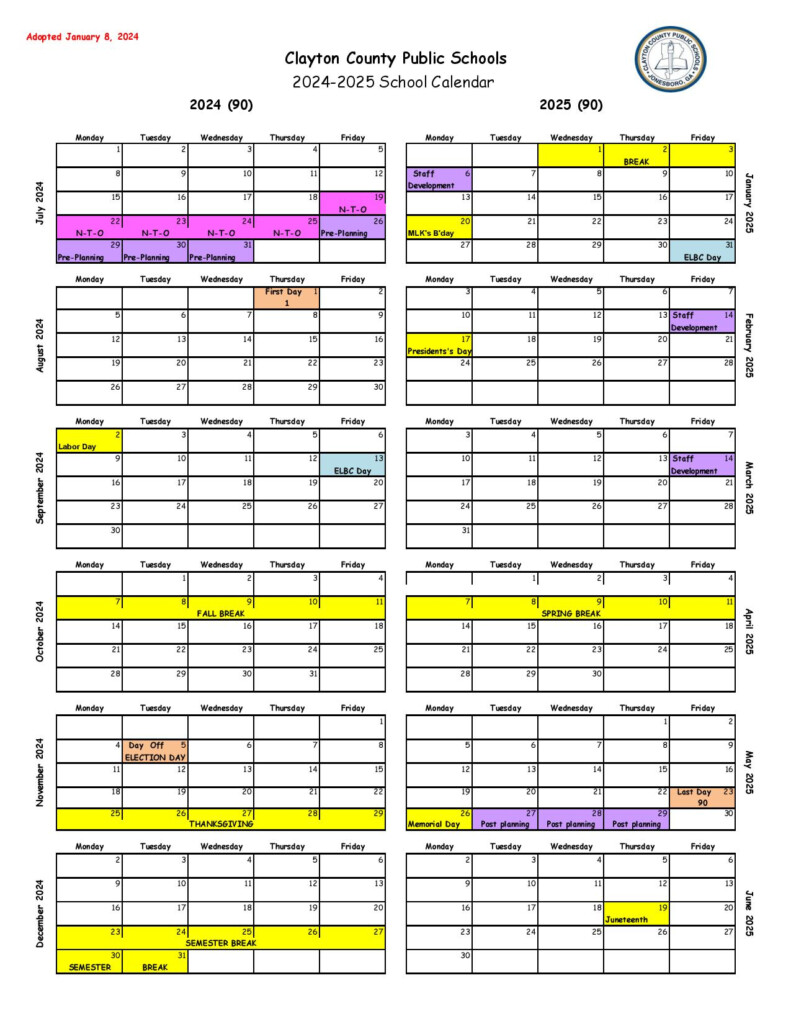 Clayton County Public Schools Calendar 2024 2025 PDF 