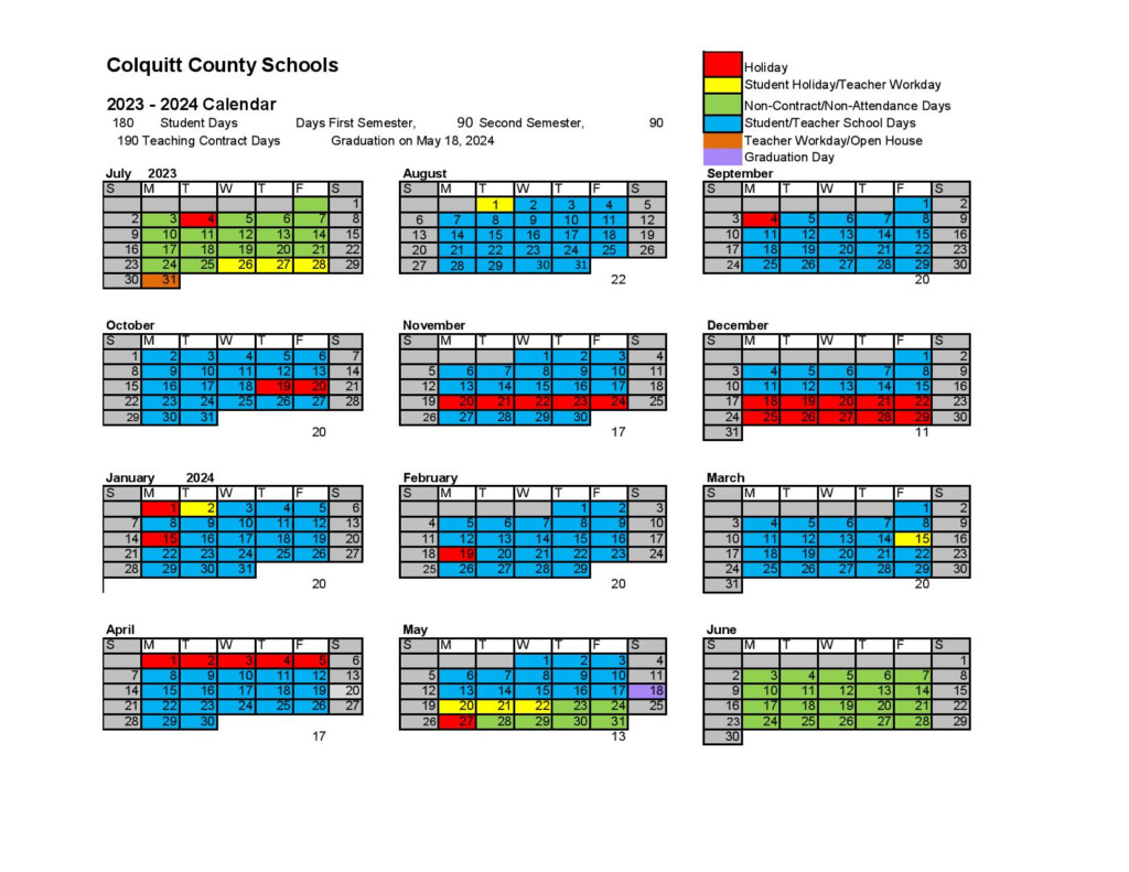 Colquitt County Schools Calendar 2024 2025 Georgia 