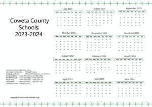 Coweta County Schools Calendar With Holidays 2023 2024