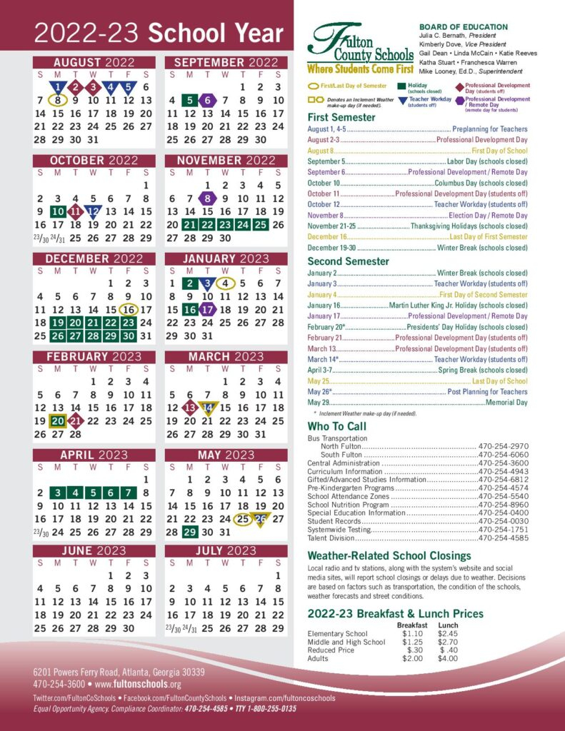 Fulton County Schools 2025 Calendar A Comprehensive Guide Design 