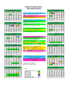 Greene County Schools Calendars Greeneville TN