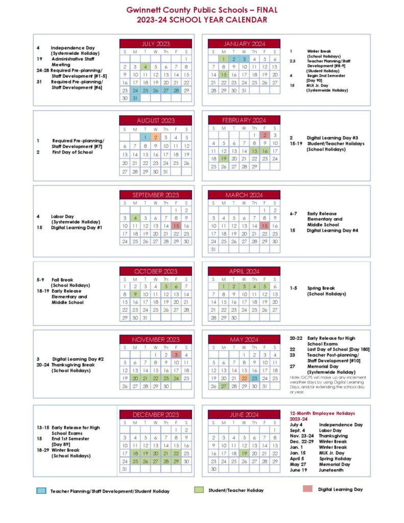 Gwinnett County Public Schools Calendar Holidays 2024 2025