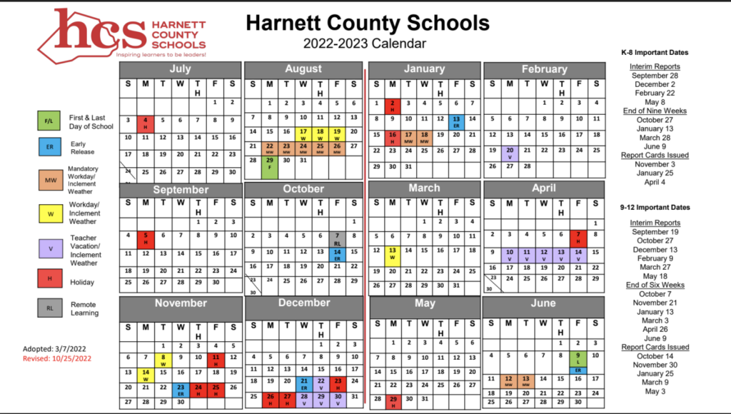 Harnett County Schools Calendar Good Calendar Idea