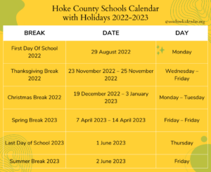 Hoke County Schools Calendar With Holidays 2023 2024