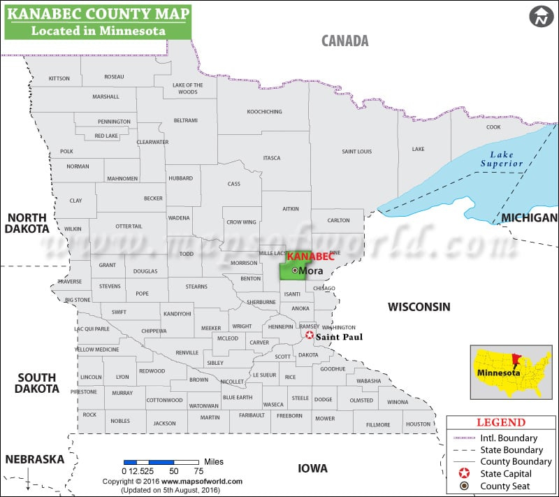 Kanabec County Map Minnesota