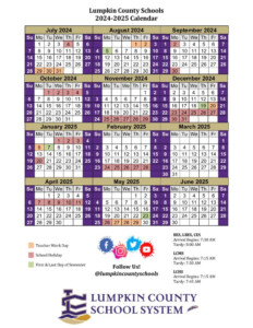 Lumpkin County School System Calendar 2024 2025