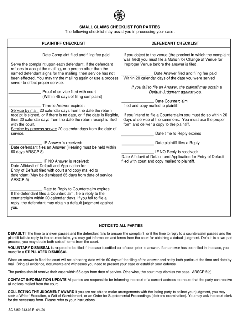 Maricopa County Small Claims Court 2020 2024 Form Fill Out And Sign 