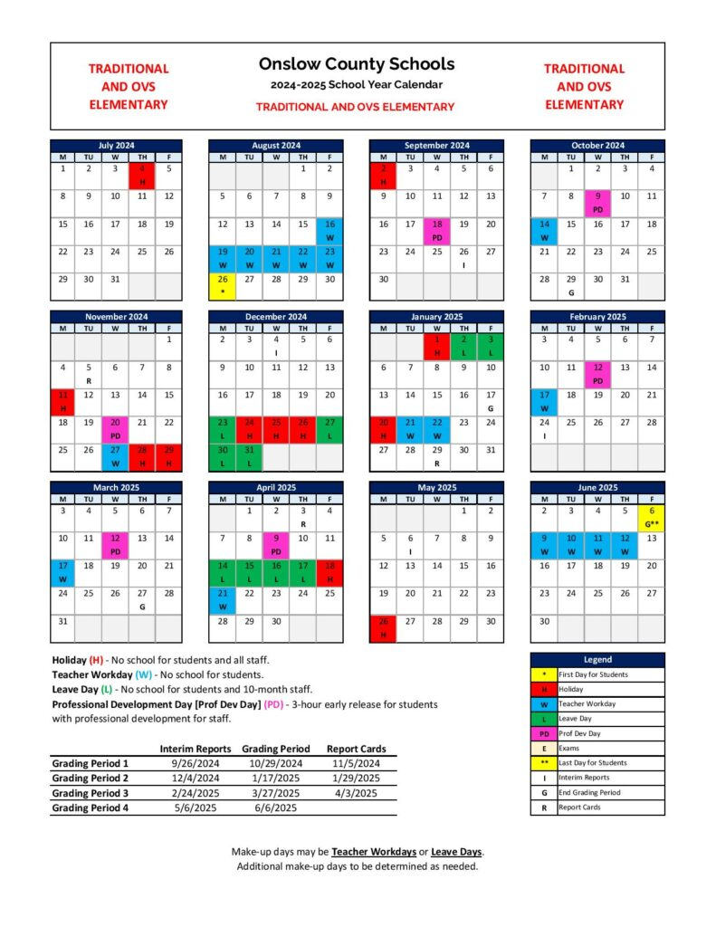 Onslow County Schools Calendar 2024 2025 Holidays