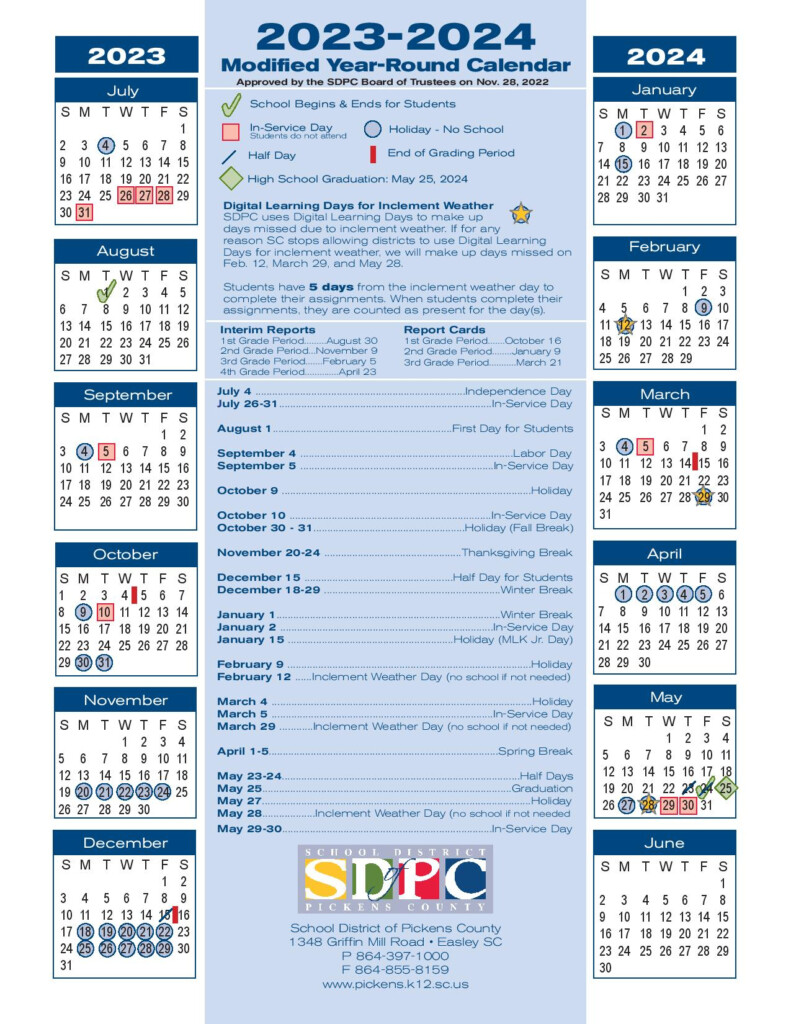 Pickens County School District Calendar 2024 2025 Holidays