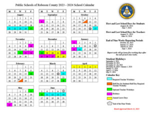 Robeson County Public Schools Calendar 2024 Ethel Janenna