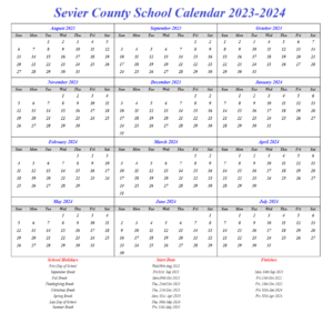 Sevier County School Calendar 2023 2024 My School District Calendar