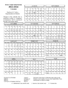 Sevier County Schools Calendar 2024 2025 Major Holidays