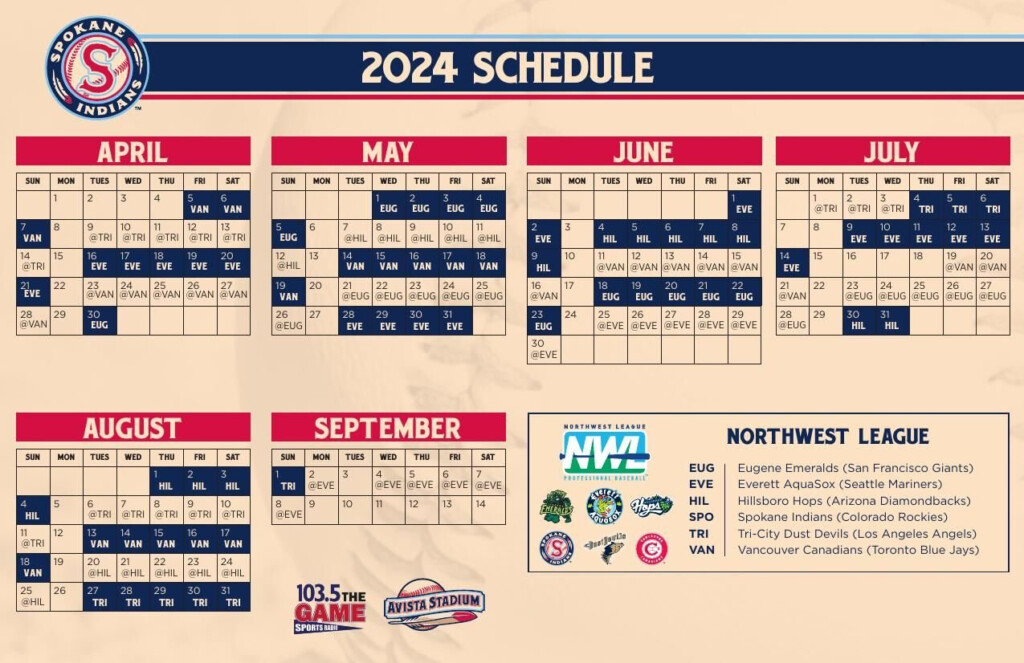 Spokane Indians 2024 Schedule Kxly