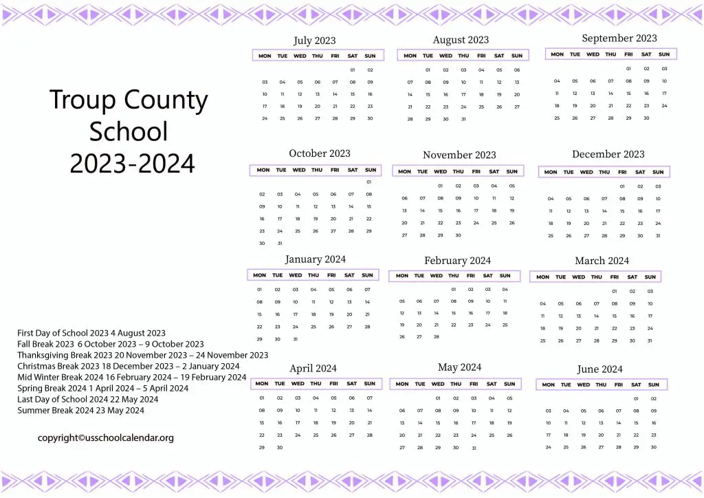 Troup County School System 2024 Calendar August 2024 Vrogue co