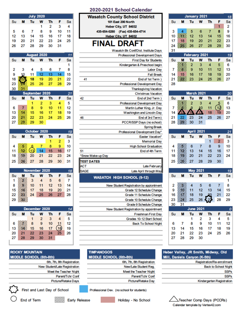 WASATCH SCHOOL DISTRICT REVIEWS A PROPOSAL TO CHANGE THE CALENDAR FOR 